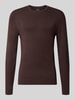 MCNEAL Strickpullover mit geripptem Rundhalsausschnitt Schlamm Melange