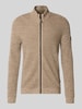 camel active Slim Fit Strickjacke Modell 'Mouline' Offwhite Melange