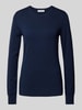 Christian Berg Woman Regular fit gebreide pullover met ribboorden Donkerblauw