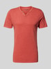 Jack & Jones T-shirt z dekoltem w serek model ‘SPLIT’ Czerwony