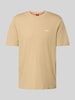 HUGO T-shirt met labelprint, model 'Dero' Beige