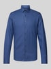 CK Calvin Klein Slim fit zakelijk overhemd met structuurmotief, model 'Bari' Marineblauw