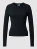 Esprit Pullover mit geripptem Rundhalsausschnitt Black