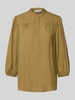 More & More Blusenshirt mit kurzer Knopfleiste Khaki