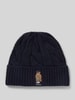Polo Ralph Lauren Wollmütze mit Motiv-Stitching Modell 'FALL BEAR' Marine