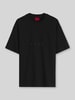 HUGO t-shirt o kroju oversized z czystej bawełny model 'Devrolo' Czarny
