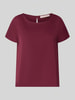 Rinascimento Bluse aus Satin mit Rundhalsausschnitt Bordeaux