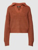 Gina Tricot Strickpullover mit Zopfmuster Modell 'LOTTIE' Rostrot