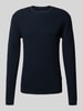 Matinique Gebreide pullover met ronde hals, model 'lagoon' Donkerblauw