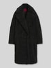 HUGO oversized fit teddy- / lange jas van imitatiebont met reverskraag model 'Malite-1' Zwart