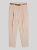 Tom Tailor kort fit broek van mix van katoen en lyocell met riem Beige