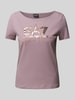 EA7 Emporio Armani T-Shirt mit Label-Print und -Stitching Mauve