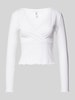 Only Slim Fit Langarmshirt aus Baumwoll-Mix Modell 'CARLOTTA' Weiss