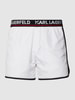 Karl Lagerfeld Beachwear Badehose mit Label-Patch Weiß