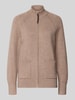 Christian Berg Woman Strickjacke aus Viskose-Mix mit Reißverschluss Mittelbraun Mel