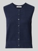 Christian Berg Woman Mouwloos vest van viscosemix met knoopsluiting Donkerblauw gemêleerd