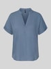 VERO MODA Bluzka w stylu relaxed fit z czystej wiskozy Model 'BEAUTY' Błękitny