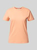 OPUS T-Shirt mit geripptem Rundhalsausschnitt Modell 'Samun' Orange