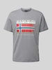 Napapijri T-shirt met label- en statementprint, model 'S-KREIS' Middengrijs