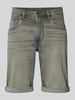 Christian Berg Men Bermudas im 5-Pocket-Design mit aufgeschlagenem Saum Silber