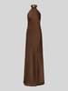 Mascara Abendkleid mit Neckholder zum Binden Dunkelbraun