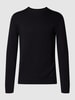 Christian Berg Men Gebreide pullover met ronde hals Zwart