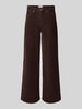 ONLY Wide leg corduroy broek van katoenmix model 'HOPE' Chocoladebruin