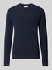 SELECTED HOMME Strickpullover mit gerippten Abschlüssen Modell 'ROSS' Dunkelblau