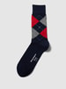 Burlington Socken mit Karomuster Modell 'KING' Marine