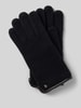 Roeckl Handschuhe aus Schurwolle mit Ziernähten Black