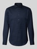Jake*s Slim fit zakelijk overhemd van premium kwaliteit Marineblauw