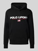 Polo Sport Hoodie met labelprint Zwart