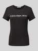 Calvin Klein Jeans T-shirt met labelprint Zwart