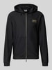 EA7 Emporio Armani Regular Fit Sweatjacke mit Logo-Patch Black