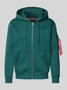 Alpha Industries Sweatjacke mit Label-Details Petrol