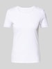 Christian Berg Woman T-Shirt mit geripptem Rundhalsausschnitt Weiss