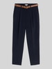 Tom Tailor kort fit broek van mix van katoen en lyocell met riem Marineblauw