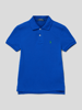 Polo Ralph Lauren Teens Koszulka polo o kroju slim fit z fakturowanym wzorem Królewski niebieski