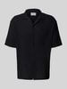 JAKE*S STUDIO MEN Freizeithemd mit Knopfleiste Black