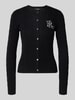 Lauren Ralph Lauren Kurtka z dzianiny ze ściegiem warkoczowym i wyhaftowanym logo model ‘RALHAN’ Czarny