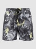 Only & Sons Badehose mit Allover-Muster Modell 'Sted' Schwarz
