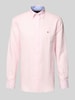 Tommy Hilfiger Regular Fit Freizeithemd aus Baumwoll-Leinen-Mix Rosa