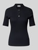 Marc O'Polo Slim fit poloshirt van een mix van katoen en modal Marineblauw