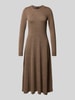 Lauren Ralph Lauren Midi-jurk van wol met ronde hals, model 'VORLEY' Taupe