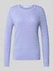 Christian Berg Woman Strickpullover mit Zopfmuster Lavender