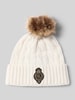 Lauren Ralph Lauren Czapka z dzianiny z pomponem Złamany biały