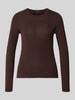 VERO MODA Slim Fit Langarmshirt aus Lyocell-Mix Modell 'ADA' Schoko