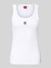 HUGO Tanktop mit Label-Stitching Modell 'Datamia' Offwhite