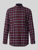 Christian Berg Men Slim Fit Freizeithemd aus Flanell mit Button-Down-Kragen Bordeaux