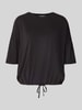 Christian Berg Woman T-Shirt mit Rundhalsausschnitt und überschnittenen Schultern Black